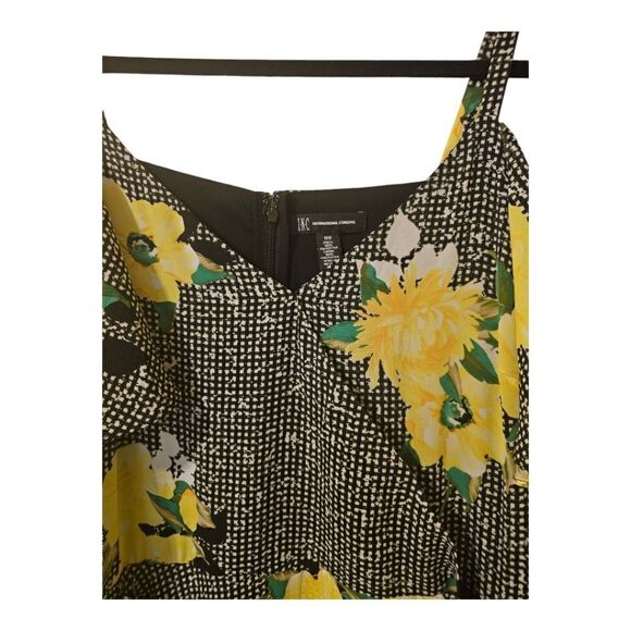 INC INTERNATIONAL CONCEPTS Cold Shoulder Gingham Floral Check Dress - Size 18W - Picture 4 of 13